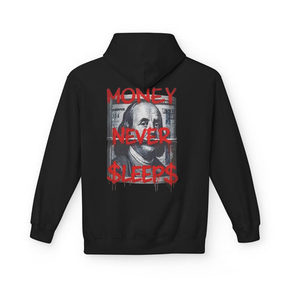MONEY NEVER SLEEPS - Backprint Hoodie